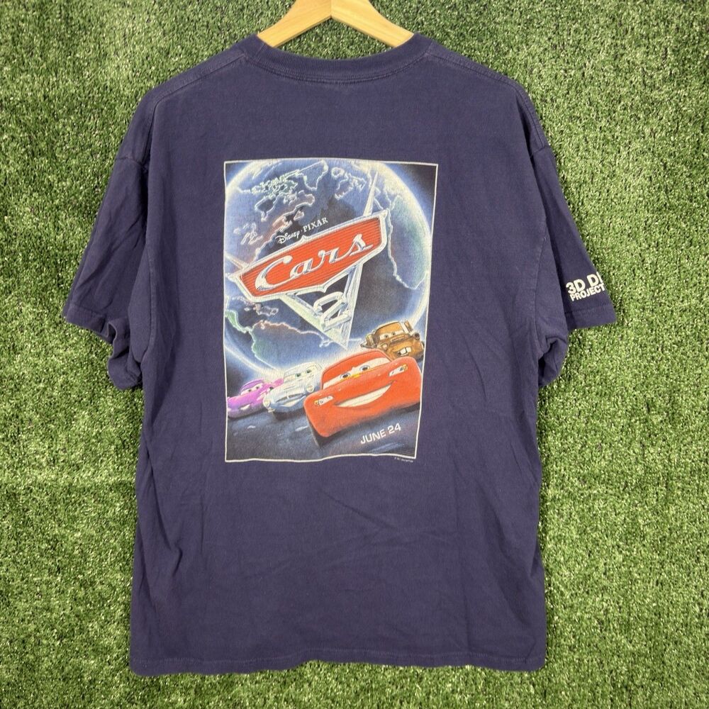 Cars 2 Promo T Shirt Men’s Size XL Disney Pixar Movie 2011 Lightning McQueen